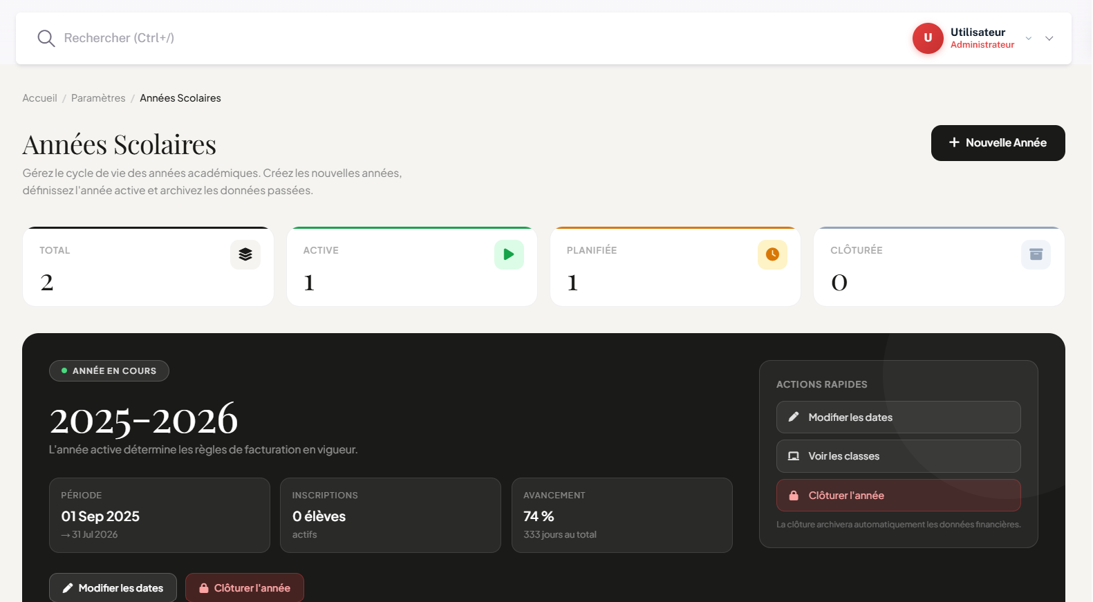 Dashboard scolaire 2
